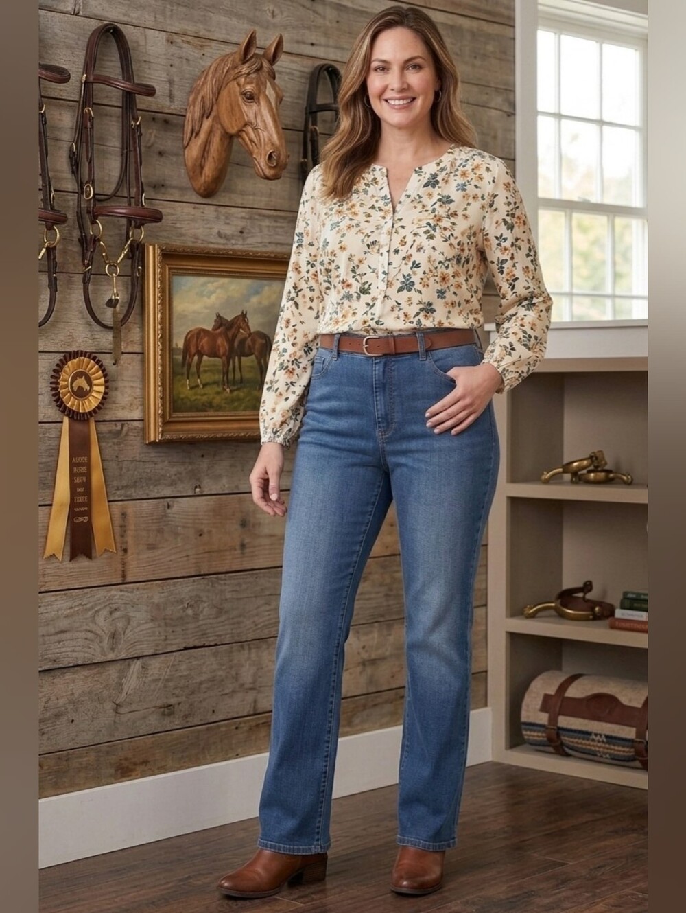 Gloria Vanderbilt Original Boot Cut Jeans in Medium Blue Wash